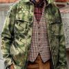 Men DJ Jacket | Vintage Camouflage Animal Print Corduroy Pocket Lapel Casual Jacket Army Green