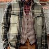 Men BXL Jacket | Men'S Casual Lapel Vintage Check Print Double Pocket Jacket 38398756Xl Khaki