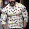 Men BXL Print Sweater | Ugly Christmas Dirty Christmas Lgbt Print Knit Pullover Sweater White