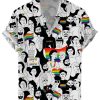 Men DJ Shirts | Pride Month Cartoon Print Casual Short Sleeve Shirt White