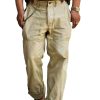 Men DJ Bottoms | American Retro Double Pocket Casual Overalls Khaki