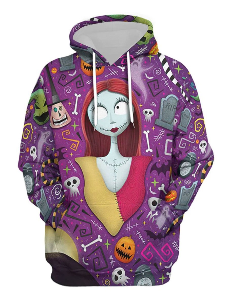 Men DJ T-Shirts | Halloween Print Casual Hooded Sweatshirt Photo Color