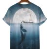 Men MRL T-Shirts | Men'S Fashion Whale Crew Neck Print T-Shirt Blue