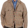 Men TH Jacket | Men'S Vintage Plaid Print Lapel Jacket Orange