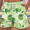 Men GYJ Shorts | Lemon Print Hawaiian Lounge Shorts Light Green