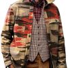 Men DJ Print Jacket | Vintage Multicolor Graffiti Print Pocket Lapel Corduroy Jacket Photo Color