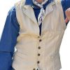 Men QMY Vest | Vintage Washed Canvas Vest Beige