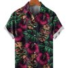 Men HLJ Shirts | Men'S Hawaiian Tiki Mask Print Short Sleeve Shirt Photo Color