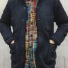 Men BXL Cardigan | Men'S Fashionable Solid Color Multi-Pocket Single Breasted Knitted Cardigan Blue