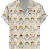 Men DJ Shirts | Fun Christmas Snowman Boobs Print Short Sleeve Shirt