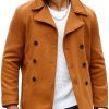 Men BXL Jacket | Men'S Solid Color Double-Breasted Double-Breasted Casual Coat Orange