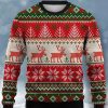 Men DJ Ugly Sweater | Vintage Elk Snow Print Crew Neck Sweatshirt Red