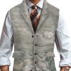 Men TH Vest | Men'S Retro Waves Print Multi-Pocket Casual Vest Photo Color