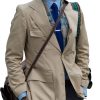 Men BXL Jacket | Men'S Solid Color Multi-Pocket Windbreaker Blazer Khaki