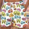 Men DJ Shorts | Fun Cartoon Boobs Print Pocket Tie-Up Hawaiian Shorts Photo Color