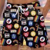 Men DJ Shorts | Pride Month Lgbt Print Double Pocket Lace Up Shorts Black