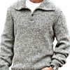 Men DJ Sweater | Casual And Versatile Lapel Knitted Sweater Gray