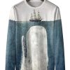 Men HLJ T-Shirts | Men'S Beluga Casual Crew Neck Long Sleeve T-Shirt Grey Blue