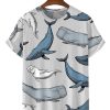 Men HLJ T-Shirts | Men'S Whale Everywhere Short Sleeve T-Shirt Light Grey