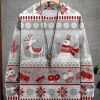 Men GYJ Print Sweater | Snowman Elk Gloves Christmas Print Crewneck Knit Sweater Photo Color