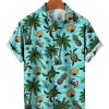 Men XT Shirts | Resort-Inspired Turtle And Skull Print Shirt 07753714X Blue