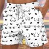 Men DJ Shorts | Boobs And Hearts Print Pocket Tie Shorts White