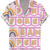 Men BXL Shirts | Fun Duck Letter Print Resort Casual Short Sleeve Shirt Photo Color