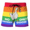 Men DJ Shorts | No Gender Only Goose Print Pocket Shorts Photo Color