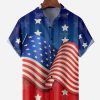 Men DJ Shirts | American Flag Short Sleeve Casual Shirt Photo Color