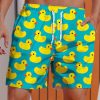 Men DJ Bottoms | Hawaiian Yellow Duck Printing Shorts Blue