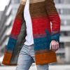 Men DJ Jacket | Vintage Rainbow Ombre Print Two Pocket Stand Collar Jacket Photo Color