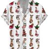 Men BXL Shirts | Fun Christmas Duck Print Casual Short Sleeve Shirt