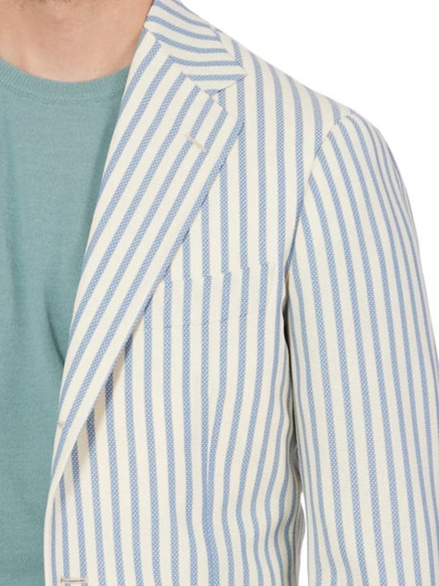 Men TH Jacket | Men'S Classic Striped Blazer Blue