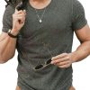 Men DJ Casual Short Sleeve Shirts | Round Neck Versatile Casual Short-Sleeved T-Shirt Dark Gray