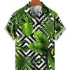 Men MW Shirts | Men'S Hawaiian Printed Lapel Short Sleeve Shirt 54811764M Green