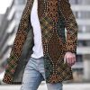 Men LJC Jacket | Single-Breasted Double-Pocket Jacket With Vintage Pattern Print Photo Color