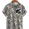 Men HLJ Shirts | Men'S Special Black Sheep Print Short Sleeve Shirt Khaki