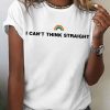 Women DJ | Women'S Lgbt Rainbow Lesbian I Can'T Think Straight Art T-Shirt