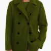 Men DJ Jacket | Lapel Double-Breasted 4-Pocket Casual Woolen Coat Army Green